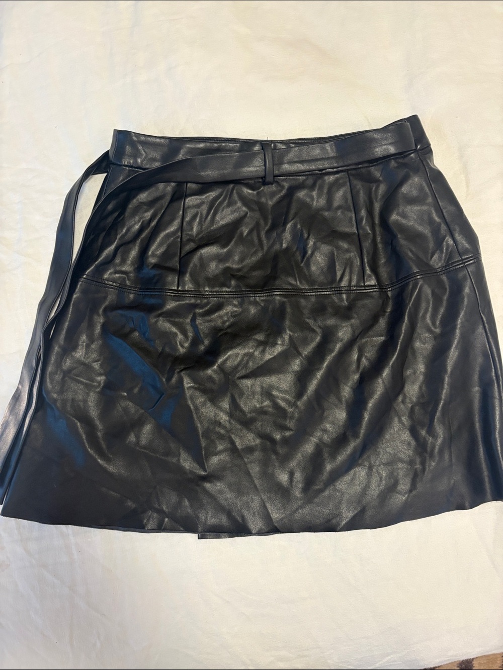 Aritzia Wilfred Free Vegan Leather Mini Wrap Skirt Black